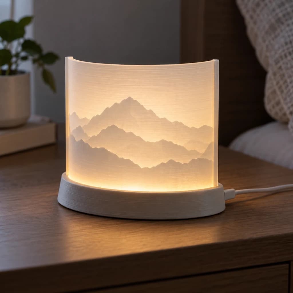 Fotoğraftan lithophane gece lambası için temsili 3D baskı ürün grubu