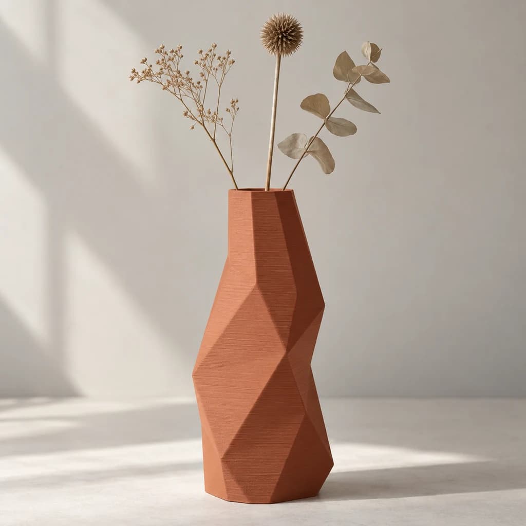 Geometrik dekoratif vazo için temsili 3D baskı ürün grubu