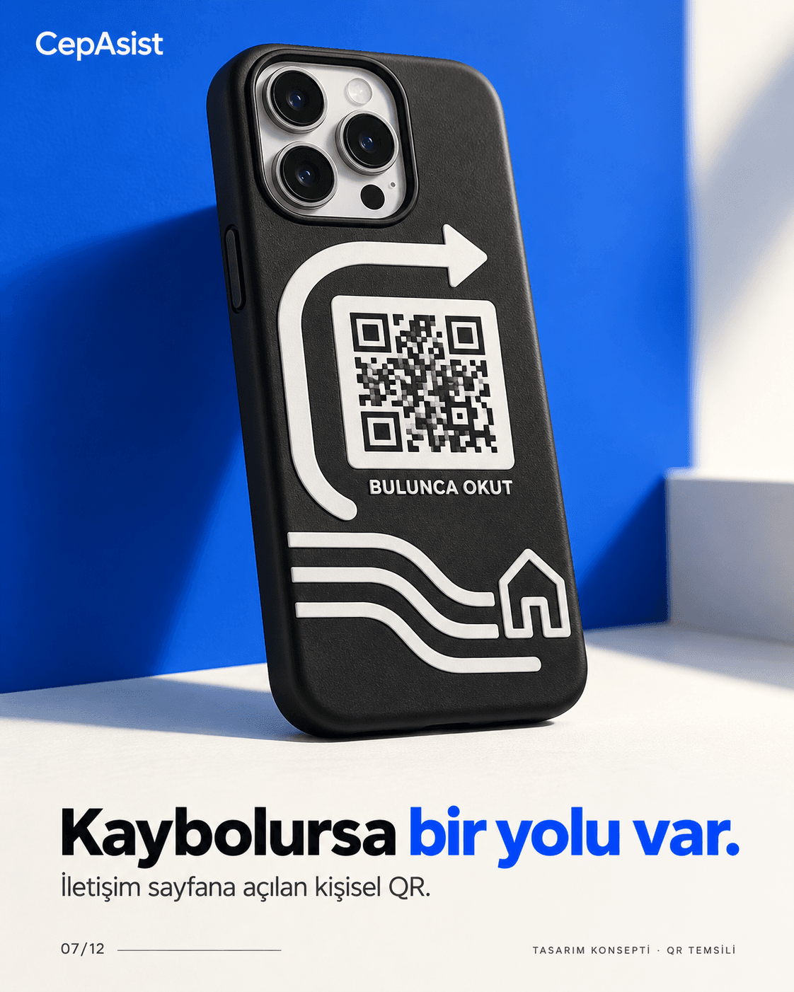 Bulunca okut: siyah beyaz kişiselleştirilmiş telefon kılıfı konsepti