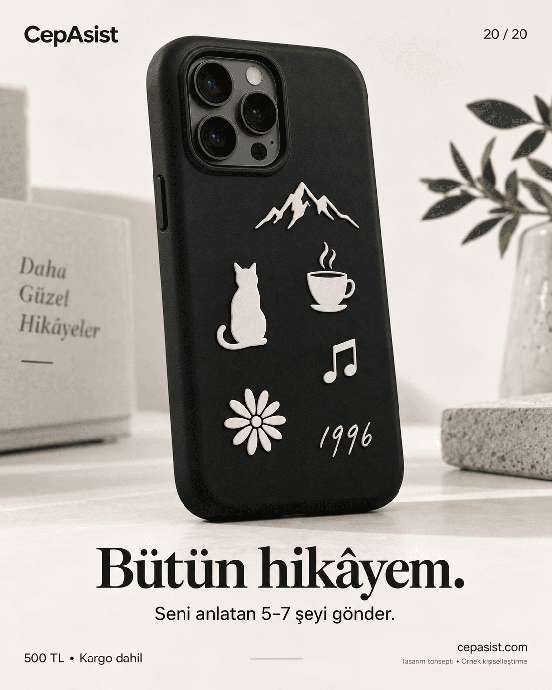 Hayatımın dövme kolajı: siyah beyaz kişiselleştirilmiş telefon kılıfı konsepti