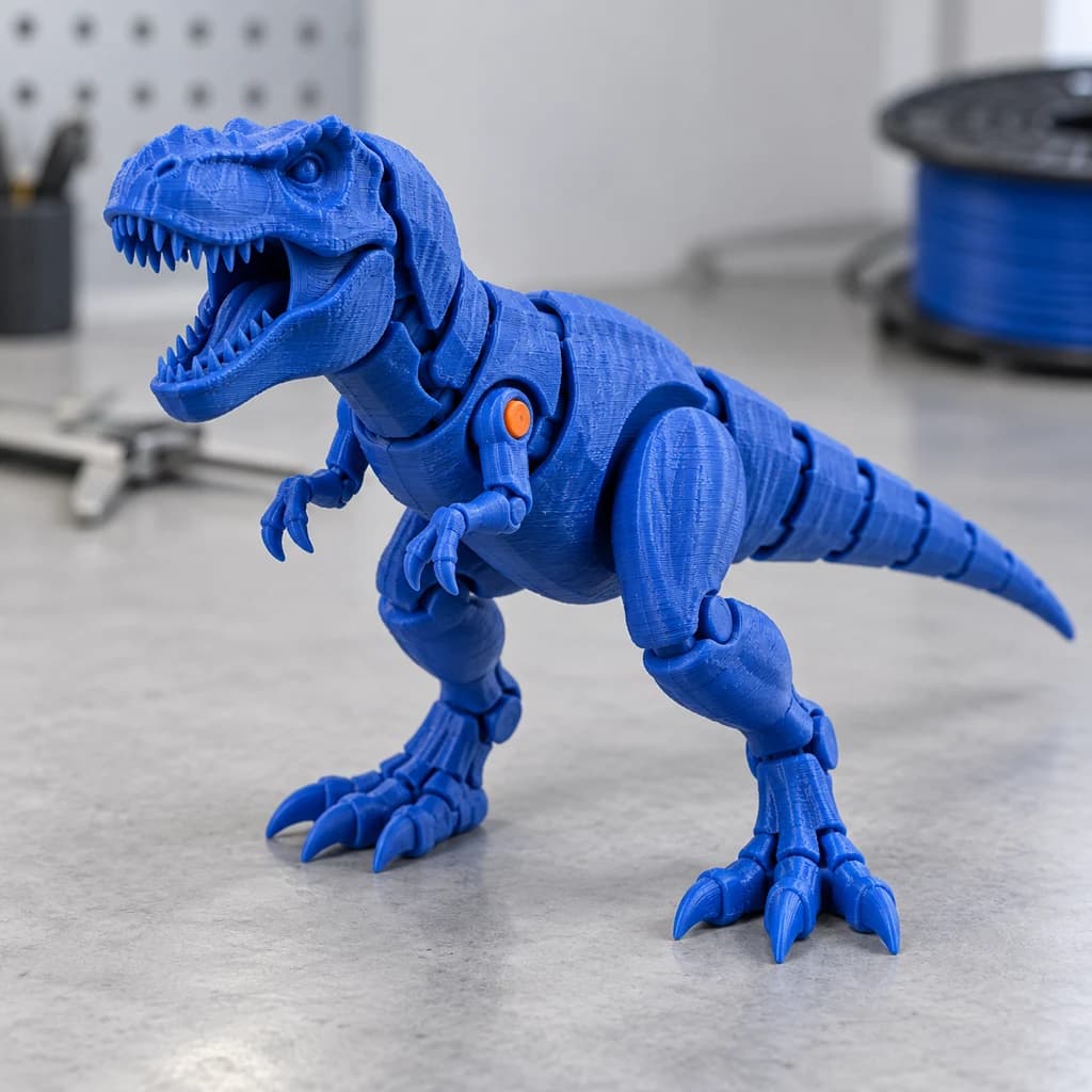 Eklemli dinozor figürü için temsili 3D baskı ürün grubu