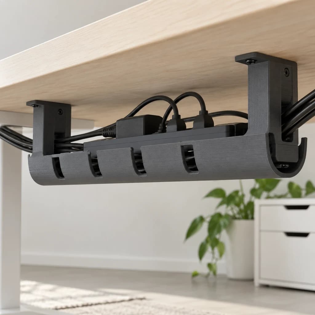 Masa altı kablo kanalı için temsili 3D baskı ürün grubu